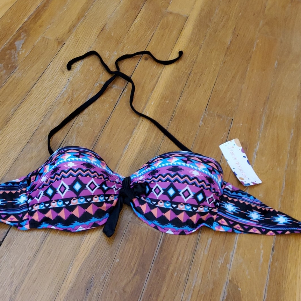 Tribal pattern bandeau bikini set NWT